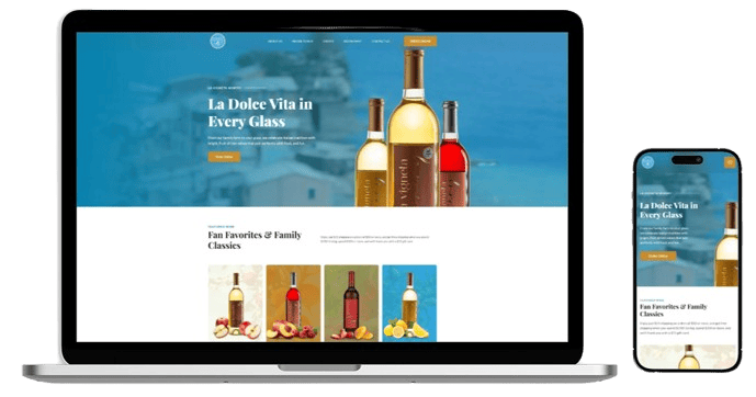 A computer screen showing a website preview